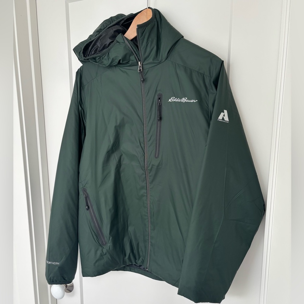 Eddie Bauer First Ascent Men's EverTherm Hooded Down Jacket - Avocado - Size S